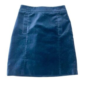 Ann Taylor Elegant Blue Corduroy velvet blue Skirt size 00P